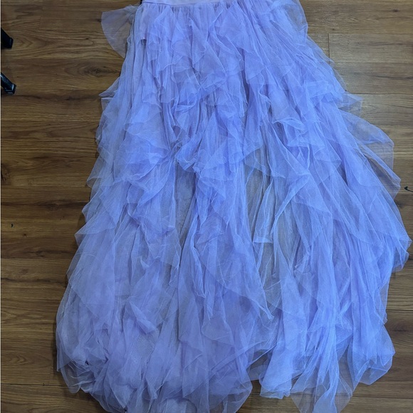 Faeriesty Lavender Strapless Tulle Prom Formal Evening Ball Gown Dress L - Picture 2 of 8